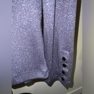 Violets & Roses long sleeve shimmer top in midnight blue (almost black)- NWT -XL